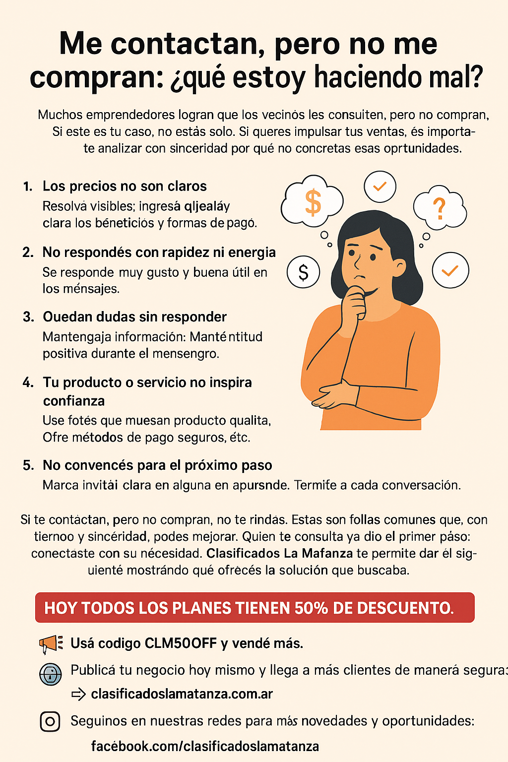 Te contactan, pero no me compran: ¿qué estoy haciendo mal?