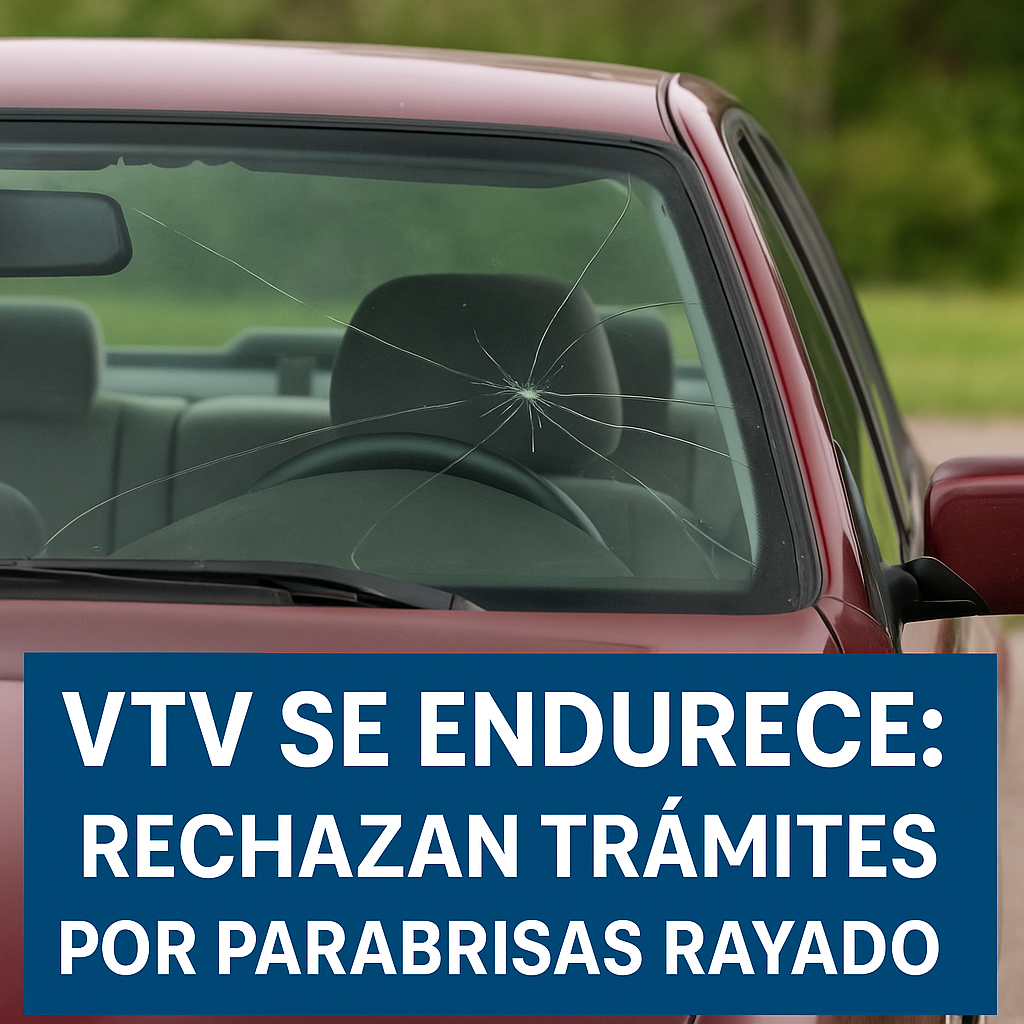 Se endurece la VTV: el nuevo requisito del parabrisas VTV que puede hacerte perder el trámite