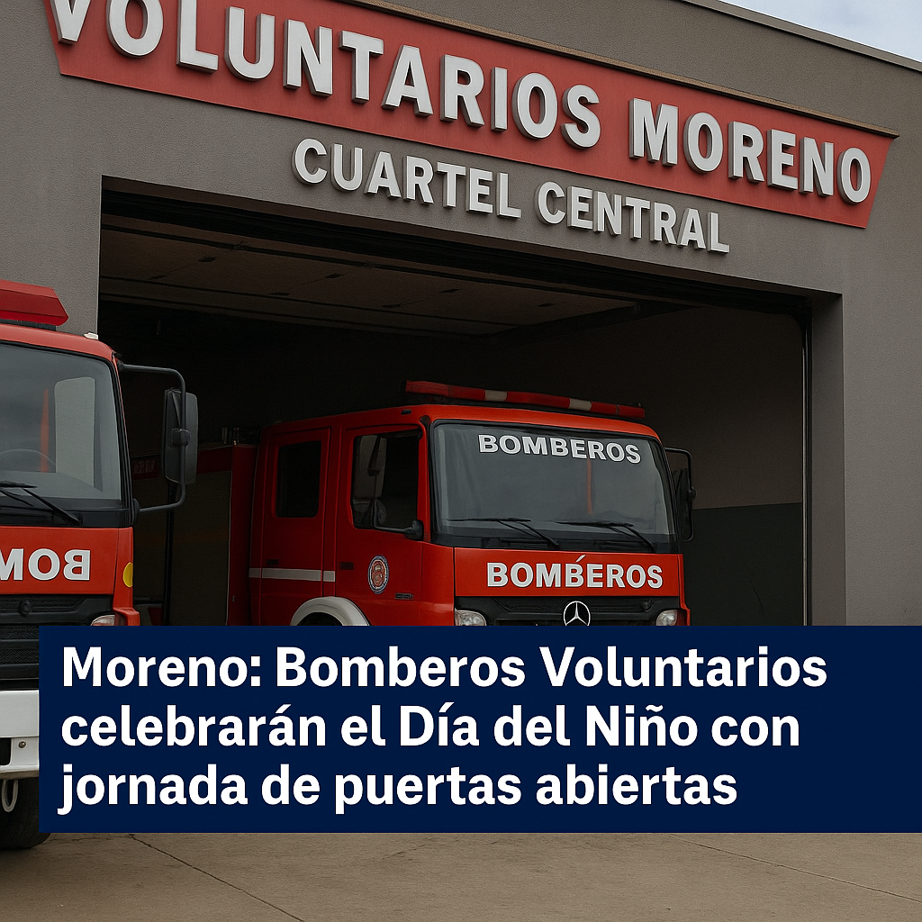Moreno: Bomberos Voluntarios celebrarán el Día del Niño con jornada de puertas abiertas