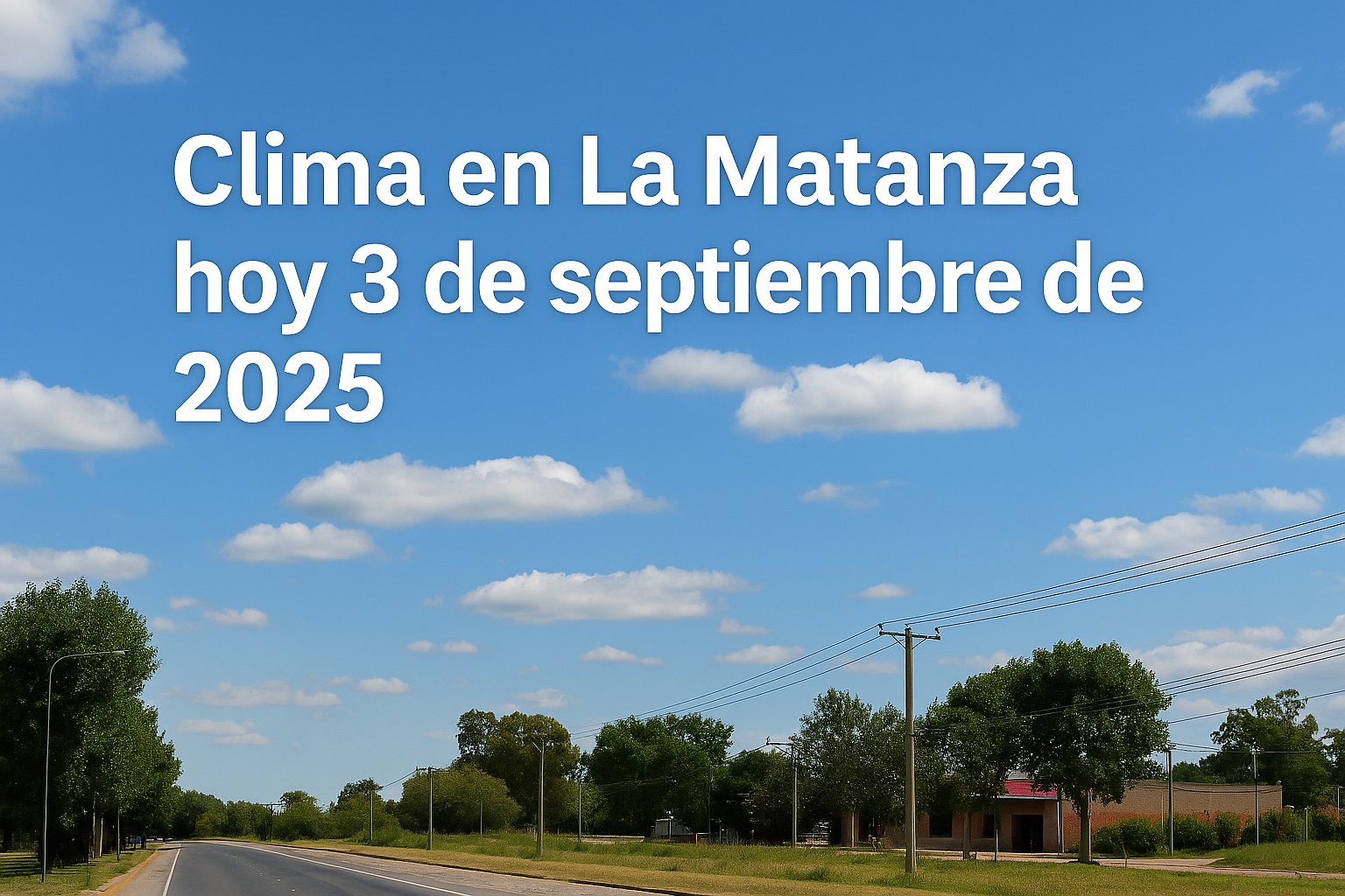 ☀️ Clima en La Matanza hoy 3 de septiembre de 2025: sol, fresco y noche despejada