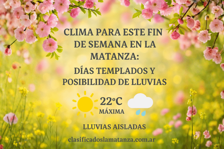 Clima para este fin de semana en La Matanza: días templados y posibilidad de lluvias