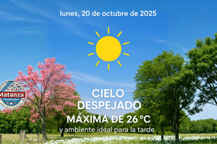 Clima en La Matanza hoy, lunes 20 de octubre de 2025