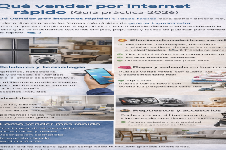 🛒 Qué vender por internet rápido (Guía práctica 2026)