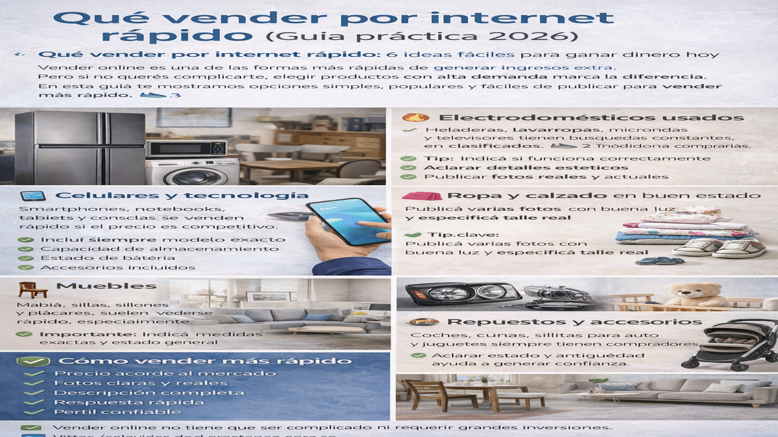 🛒 Qué vender por internet rápido (Guía práctica 2026)